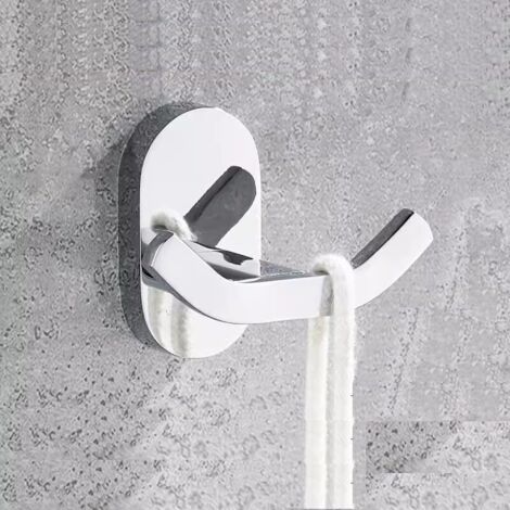 Gehäkeltes Wandgemälde Salle De Bain Double Patère En Chrome Poli, Ideal Für Manteaux, Peignoirs Und Torchon