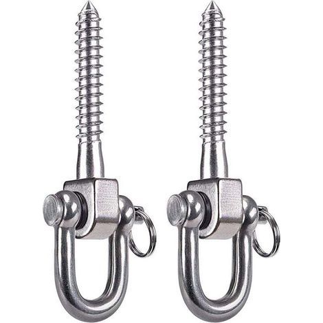 Set Mit 2 Um 180° Drehbaren Häkelnadeln, Aus Rostfreiem Sus304-edelstahl, Tragfähigkeit 800 Kg, Für Spielluft, Yoga, Hamak, Kordel, Zobelsack, Frappé-beutel, Veranda.