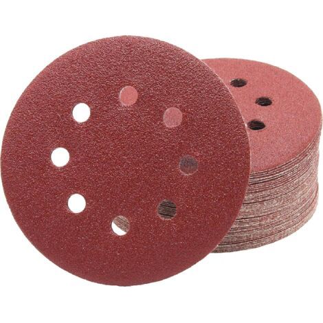 Schleifscheiben 50 Stück 125 Mm Körnung 100 – 8 Löcher Für Exzenterschleifer – Korund Für Holz- Und Metalloberflächen
