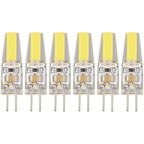 6 Stück 220 V 6 W G4 Led-leuchtmittel, 500 Lm, Cob-lampe, 360-grad-beleuchtung, Kühlkörper, Silikon, Blendfrei, Für Zuhause, Decke, Landschaft, Kronleuchter, Lampen (kaltweiß 6500 K)