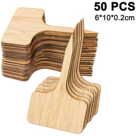 50 Stück Bambus-pflanzenschilder, T-förmige Pflanzenstecker, Beschriftungsaufkleber, Etiketten Für Baumschulen, Töpfe, Zierpflanzen, Kräuter, Blumen, Gemüse