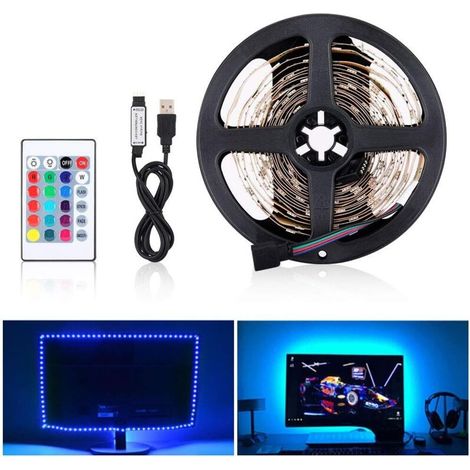 Usb-led-rgb-leuchte, 5050 Rgb 12 V Dc, Led-innenraum-dekorationsleiste Für Led-fernseher-arrangements Rgb-led-fernseher-led-leuchte (5m 150led)