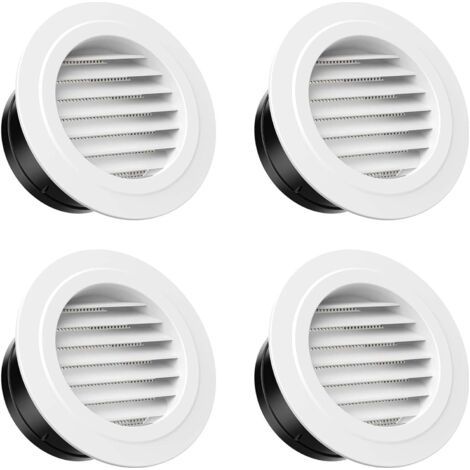 Weiß 75 Mm, 4er-set Rundes Lüftungsgitter, Lüftungsgitter Aus Kunststoff Mit Moskitonetz, Lüftungsgitter Für Badezimmer, Küche