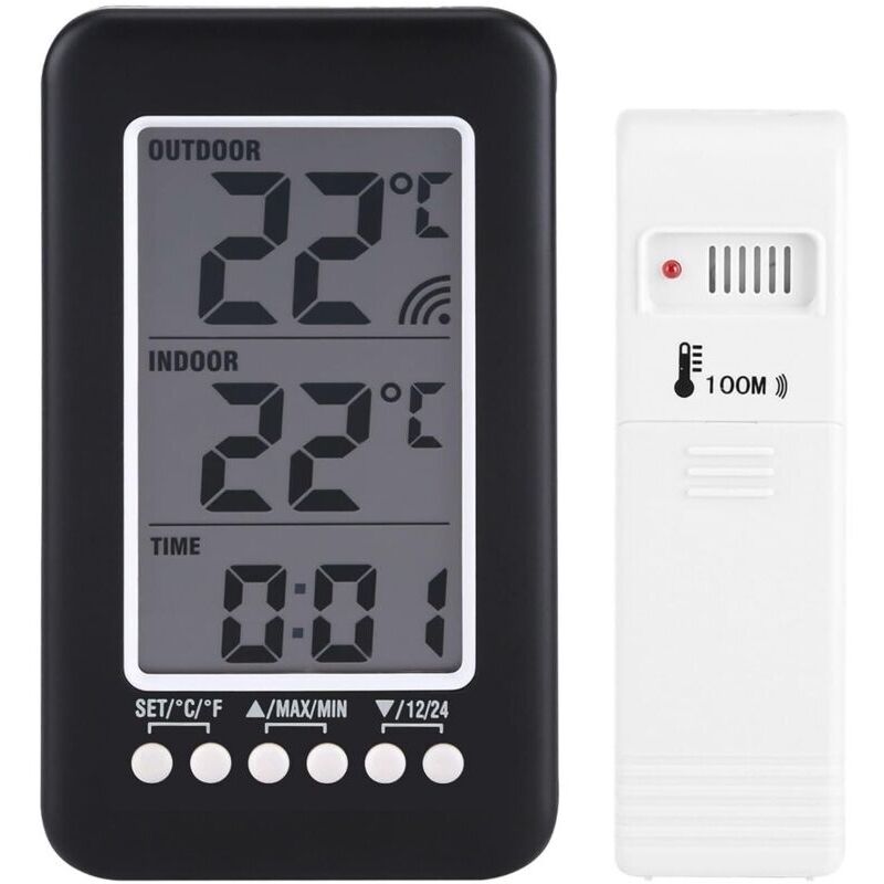 Innen- Und Außenthermometer Ohne Anzeige, Lcd-nummer, Vorschaubild, Schwarze Led-anzeige, Digitales Uhrenthermometer Mit Automatischer Aktualisierung Für Maison Cuisine Bureau Mit Temperaturüberwachun