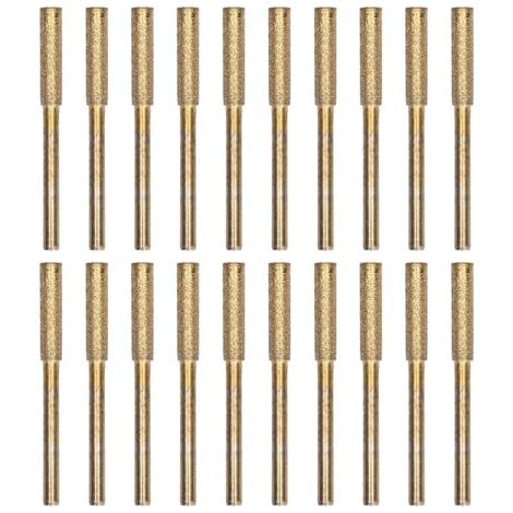 20 Stück Kettensägenschärfer, Grat-schleifkopf, Rotierende Feile, Schärfwerkzeug-set, Gold, 4 Mm