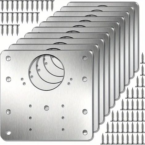 10-teiliges Schrankscharnier-reparaturplatten-set, Küchenschrank-türscharnier-montageplatte Mit Löchern, Flache Befestigungsklammern
