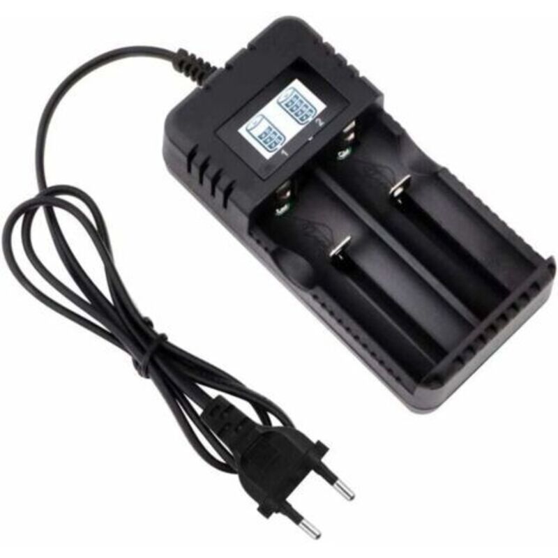 18650-akkuladegerät, Universelles Akkuladegerät, Intelligenter Schnellladekopf Mit 2 Steckplätzen Und Lcd-display, Kompatibel Mit Einer Vielzahl Von 4,2 V 26650/18650 Li-ion-akkus