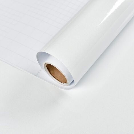 Klebepapier Für Möbel, Glänzend Weiß, 40 Cm X 3 M, Tapetenrolle, Selbstklebende Möbelfolie, Küchenarbeitsplatte, Badezimmerwände
