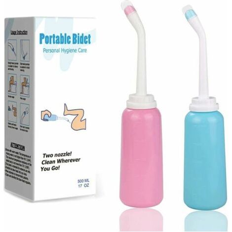 2 X Reise-bidet, Tragbares Bidet Mit 500 Ml Großer Wasserkapazität, Intimdusch-bidet Für Babys, Frauen Oder Bettlägerige Patienten, Fonepro, Sunny