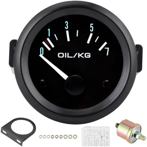 Universelles 12-v-öldruckmessgerät, 07 Kg/cm, 52 Mm Durchmesser, Auto-instrument Mit Sensor, Weißes Led-licht