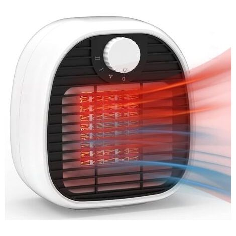 Keramik-heizlüfter, 1000 W, Keramik-heizlüfter, Elektrische Heizung Mit 2 Heizstufen, Überhitzungs- Und Kippschutz, Lüfterheizung, Badezimmer, Wohnzimmer
