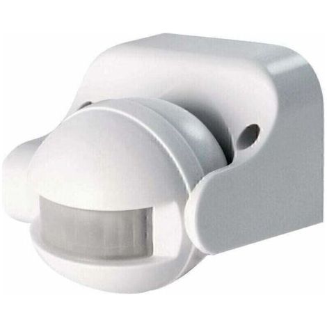 Hcn0043 – Bewegungsmelder Für Außenbeleuchtung – Erfassungsentfernung 12 M Im Freifeld – Winkel 180° – Ip44 – Lightsensor Weiß