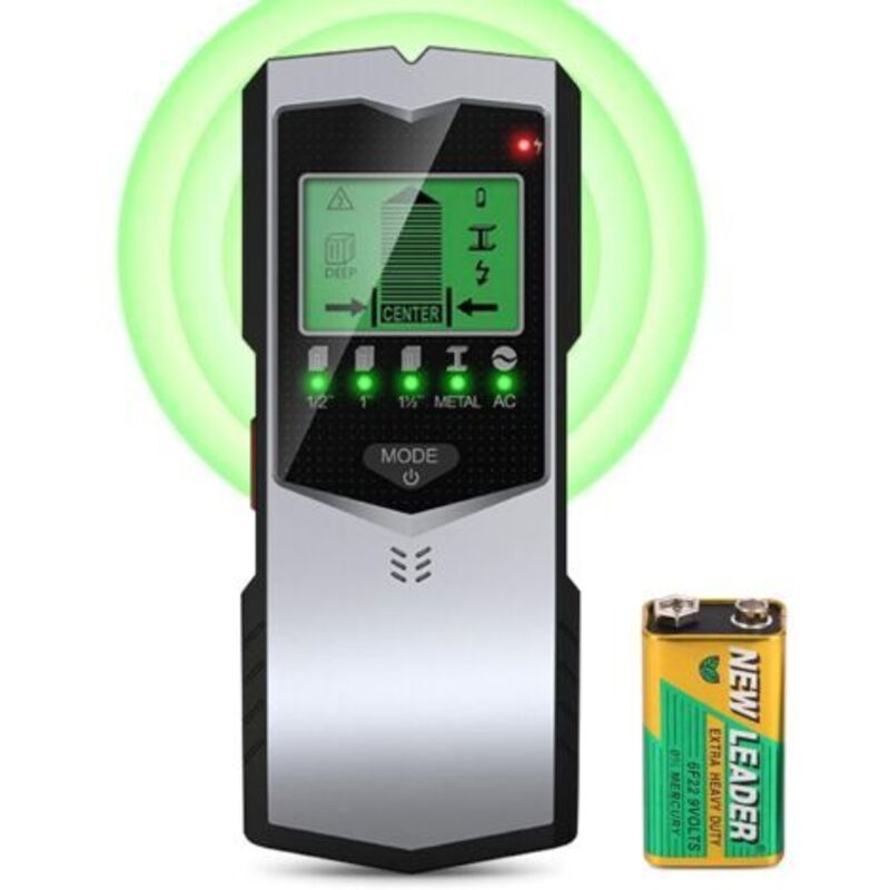 Metalldetektor 5 In 1 – Lcd-anzeige – 9-v-stromversorgung – Erkennungsmodi Für Holz, Metall Und Elektrische Fäden