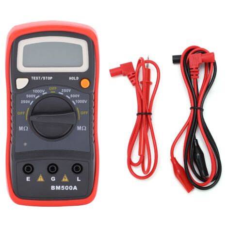 Bm500a 1000v Lcd-widerstandstester Digitales Isolationswiderstandsmessgerät Megohm-messgerät