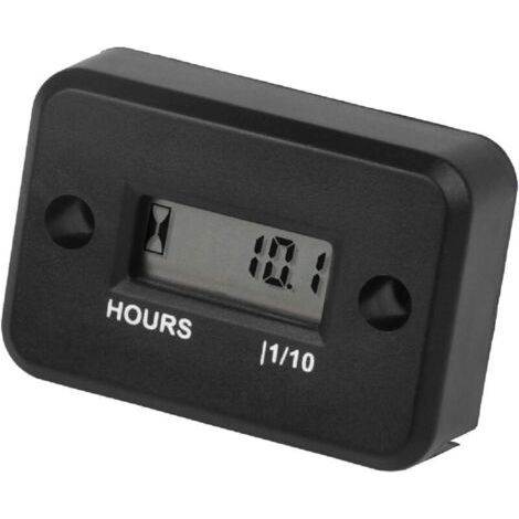 Wasserdichter Induktiver Digitaler Lcd-stundenzähler Für Boote, Schneefräsen, Wechselrichter, Generatoren, Rasenmäher Und Kleine Benzinmotoren (, Schwarz)
