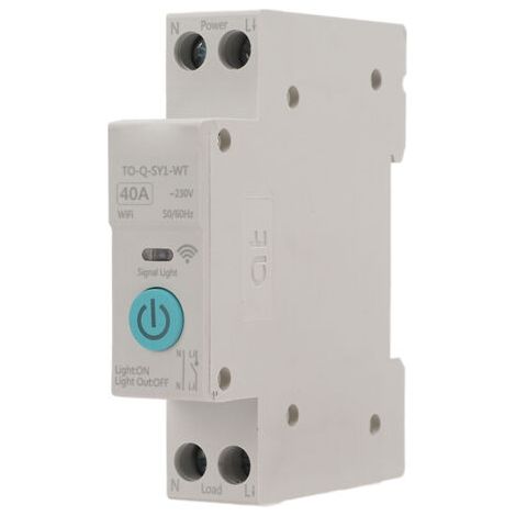 Wifi-smart-leistungsschalter, Din35-fernbedienung Für Drahtlose Telefone, Schienenzyklus-countdown, Weiß – 230 V 40 A