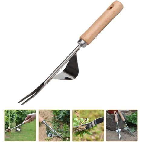 Manueller Jäter, Unkrauthobel Aus Edelstahl Mit Holzgriff, Garten-jäterwerkzeug (b) – Fei Yu