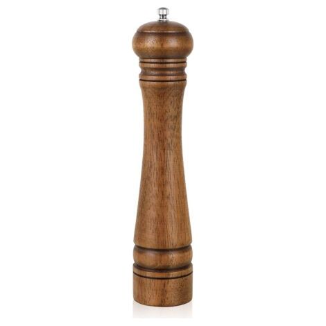 Pfeffermühle Aus Holz, 25,4 Cm, Pfeffermühle, Pfeffermühle, Salzstreuer Mit Verstellbarem Keramikrotor, Pfeffermühle Aus Eichenholz Für Ihre Küche