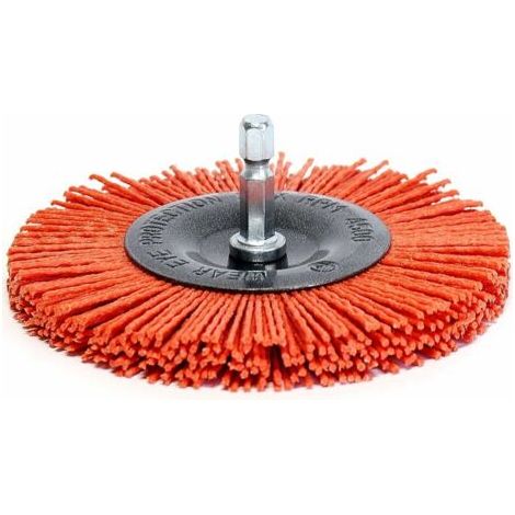 Holzreinigungs-schleifbürste Für Schraubendreher/bohrmaschine. 100 Mm Runde Nylonbürste Mit 1/4' (6 Mm) Sechskantschaft