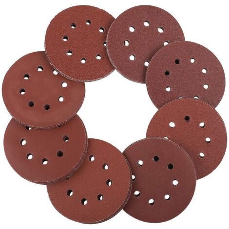 125 Mm Schleifscheiben – Packung Mit 100 Stück – 5 Körnungen 60/80/100/120/240 – Zum Schleifen Von Holz, Metall, Kunststoff