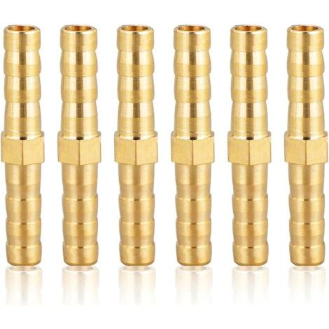 6 Stück 6 Mm Messingrohrverschraubung, 6 Mm (1/4 Zoll) Messingrohrverschraubung, Gerader Widerhaken, Messingrohrverschraubung, Muffenverschraubung, Gewindeverschraubung, Messingbeschläge