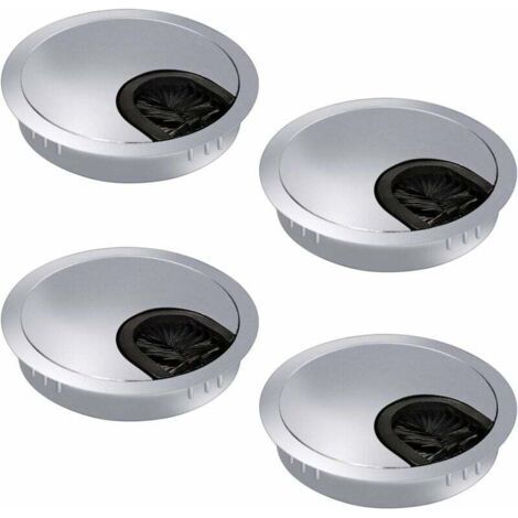 4er-pack 60-mm-kabeldurchführungen – Kabeldurchführung – Schreibtischkanal Mit Bürstendichtung Für Schreibtisch/schreibtisch/arbeitsplatten – Metall