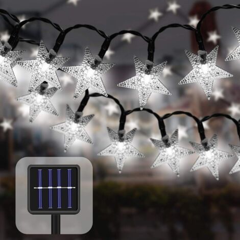 Solar-girlande Für Den Außenbereich, 7 M, 50 Leds, Wasserdicht – Weißes Licht – Weihnachtsdekoration, Hochzeit, Garten, Terrasse – Automatischer Sensor