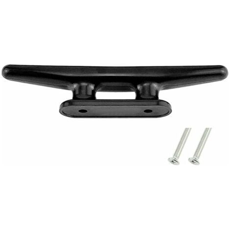 8 Zoll Schwarze Festmacherklampen Bootsseil, Morechioce Bootsklampe Marine Steel Deck Heavy Folder Dock Cleat Nylon Für Marinezubehör Für Marine Yacht Deck Line