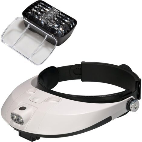 Kopflupe Mit Led-licht, Lampenlupe, Lupe Für Reparatur, Schmuck, Nähen, Basteln, Stromkreisüberwachung