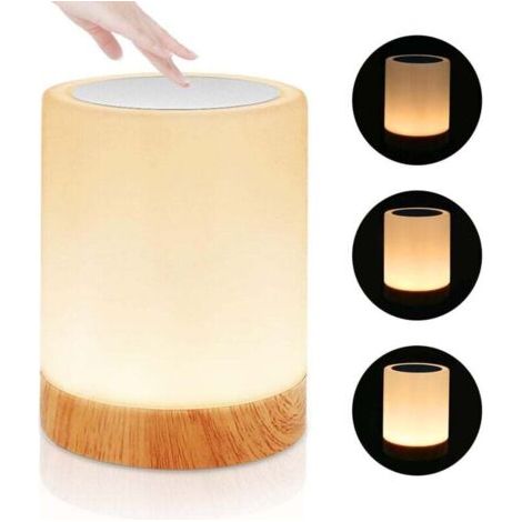 Nachttischlampe, Led-nachtlicht Für Kinder Mit Touch-steuerung, Wiederaufladbar Über Usb Und Farbwechsel, Rgb-dimmbare Tischlampe, Nachttischlampen Für Schlafzimmer Und Wohnzimmer – Warmweiß-fei Yu
