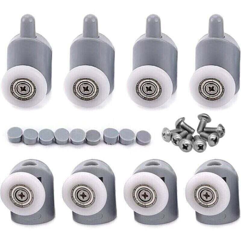8 Stück Roulettes Für Porte De Douche Galet Porte Coulissante De 23 Mm Für Porte De Douche Salle De Bain, 4 Roulettes Supérieures Und 4 Roulettes Inférieures
