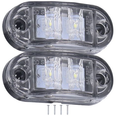 10–30 V, 2 Leds, Seitenmarkierungsleuchte, Hohe Helligkeit, Blinkerleuchte Für Pkw, Lkw, Anhänger, Wohnmobile, Weiß
