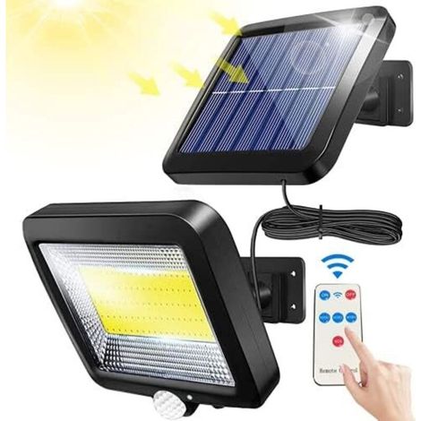 Außensolarlampe 100 Led Smd – Bewegungsmelder Ip65 – Fernsteuerung – Leuchtkraft 180 Lm – Autonomie 10 Stunden – Ipx65