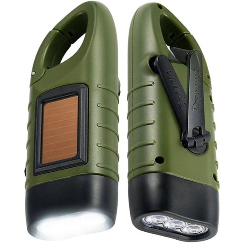 Aufziehbare Taschenlampe, Led-notfalllicht, Überlebenslicht, Leselicht, Solar-handkurbellicht