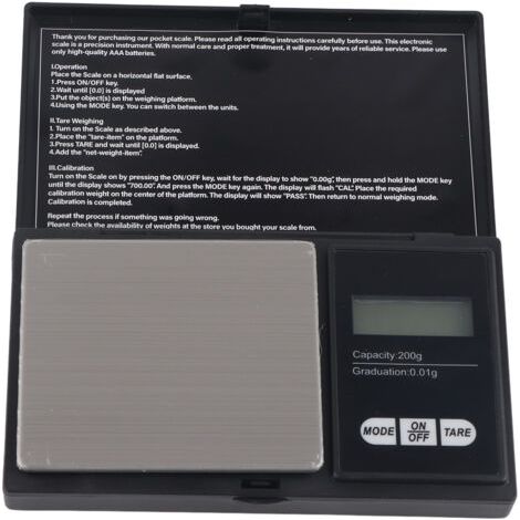 Digitale Taschenwaage 200 G X 0,01 G, Tragbar, Für Schmuck, Gold, Silbermünzen Und Kräuter