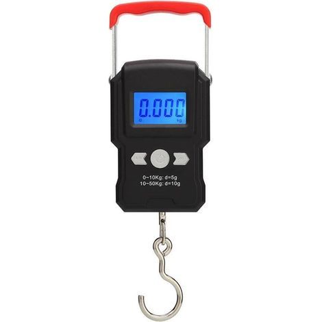 Angelwaage, 50 Kg Hängegepäckwaage, Elektronische Angelwaage Mit Hintergrundbeleuchtetem Lcd-display, Geeignet Für Outdoor-angeln (schwarz)