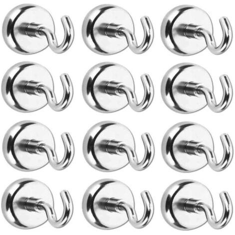 12pc Magnethaken Mit Neodym-magneten, Hakenmagnete, Leistungsstarker Neodym-magnet 5,5 Kg Anziehungskraft