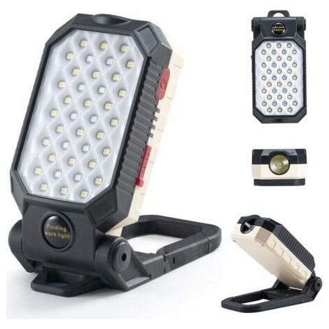 Wiederaufladbare Led-arbeitsleuchte, 1000 Lumen, Arbeitsleuchte Mit 170° Verstellbarem Halterungshaken, Magnetische Taschenlampe, Inspektionslampe Für Autoreparatur, Zuhause, Camping