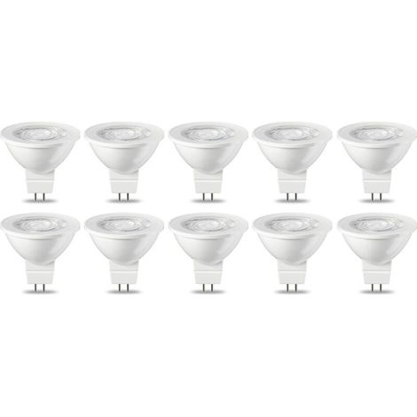 Lot Von 10 Ampullen Led Gu5.3 Mr16 5 W Weiß, Nicht Dimmbar, 220 V [energieklasse G]