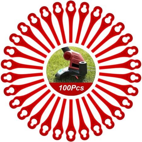 Zubehör Für Rasentrimmer, 100 Stück, Ersatz-kunststoffklingen Für Rasentrimmer, Rasenmähermesser, Kabellose Freischneiderklingen, Ersatzschneidklingen Für Gartenpel