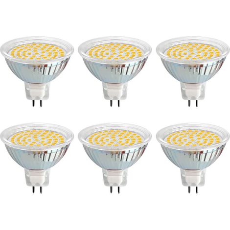 Ampulle Gu5.3 Led 12v 3w Weiß 6000k, Ø50mm, Äquivalent Gu5.3 30w, 300lm, Ac/dc 12v Mr16 Gu5.3 Led-spot, Einbaubar Für Den Außenbereich/eingang/terrasse, Nicht Dimmbar, 6 Stück [energieklasse