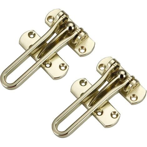 2 Stück Sicherheitstürschloss Mit Gebürsteter Schnalle, Überfalle, Schiebeschloss, Türschloss, Sicherheitstürwächter, Sicherheitsschloss Für Türsicherheit (golden) –