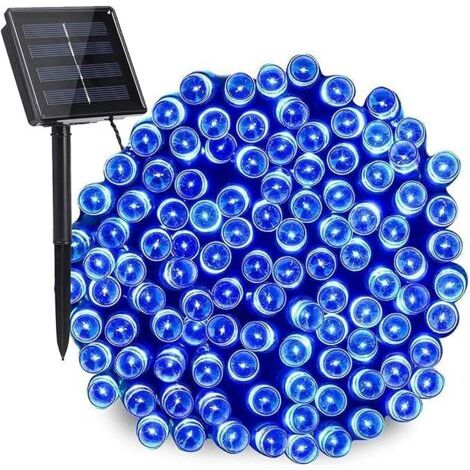 Solar-gartenlichter, Wasserdicht, 7 M, 8 Modi, 50 Led-lichterketten Für Hochzeit, Weihnachten, Urlaubsdekoration, Blau