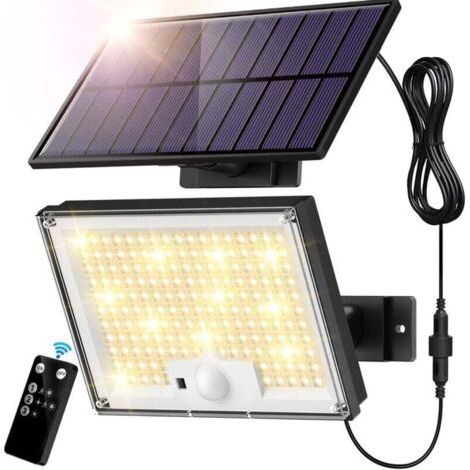 Solarleuchte Für Den Außenbereich, 172 Leds, 3 Modi, Bewegungsmelder, Ip65, Led-solarstrahler Mit 5 M Kabel, Für Garten Und Garage Xxw