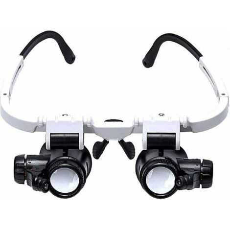 Lupen Mit 2 Led-leuchten, Binokulare Lupe, Lupenlampe Für Uhrmacher, Lesen, Juwelier, Nähen, 8x-15x-23x