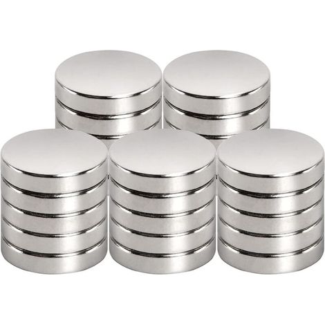 Neodym-ziel 15 Mm X 3 Mm – Force Magnétique, Nur 18 Blatt A4 – Triple-couch-nickel-cuivre-hülle – Lot Von 25 Stück