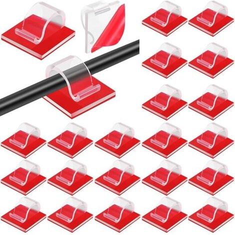 60 Stück Lichter-kabel-clips, Selbstklebende Mini-kabel-clips, Lichthaken, Draht-kabel-organizer-clips, Selbstklebende Draht-management-halterung Für Den Außenbereich (transparent, Mittel)