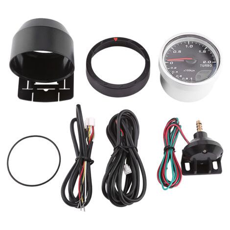 Universal 60mm Led Turbo Boost Meter Gauge Schwarz Shell Auto Racing Auto 0-200 Kpa