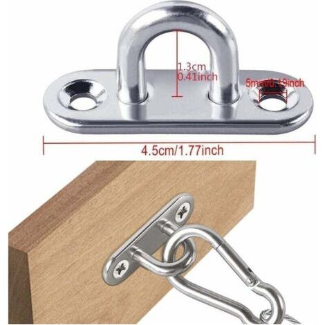 Edelstahlhaken (8 Stück) – Wandhalterung Für Schwere Lasten (5 X 2 Cm) – U-förmige Metallhaken Mit 2 Löchern, Hält Bis Zu 40 Kg Gewicht, Einschraubbare Wandhaken, Einschraubbare Haken – Fei Yu