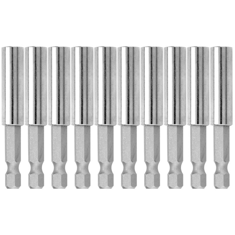 10 Stück 60 Mm Sechskantschaft-schraubendreher-bithalter-verlängerungsset, Magnetischer Schnellverschluss, 60 Mm